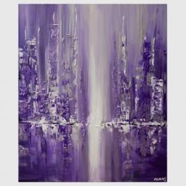 purple gray abstract painting
