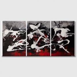 red black white abstract painting