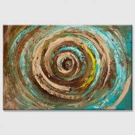 turquoise lime abstract painting