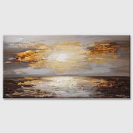 modern gold gray sunset abstract painting