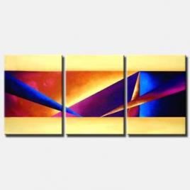 triptych canvas triangles art