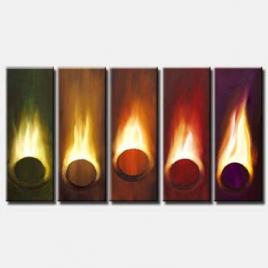 rings in flames painting