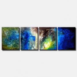 abstract painting blue green