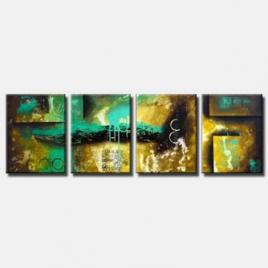 green yellow abstract painting