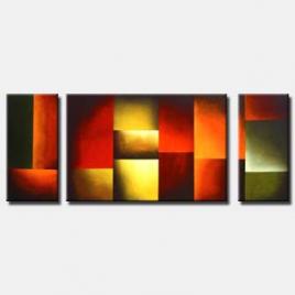 triptych geometrical painting