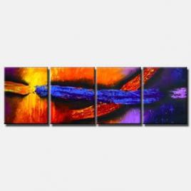 multi panel canvas red and blue