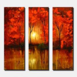 forest sunrise painting