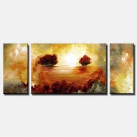 triptych abstract trees canvas