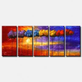 multi panel contemporary blooming tree