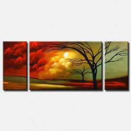 triptych canvas landscape tree