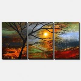 triptych canvas sunrise