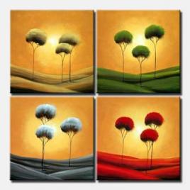 four trees painting