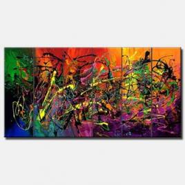 multi panel modern colorful splash painting