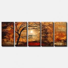 multi panel canvas brown landscape