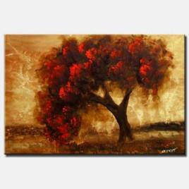 red tree painting