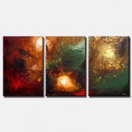 triptych red abstract