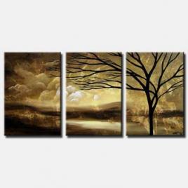 lonely tree landscape triptych