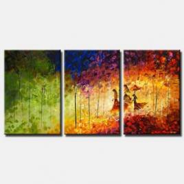 angles by my side coloful forest triptych