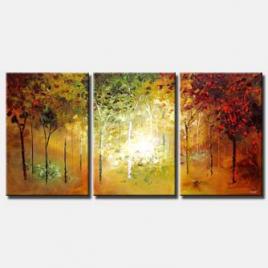 blooming trees forest triptych large
