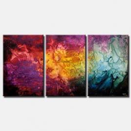 Triptych abstract painting