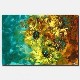 abstract paiting of large flowers