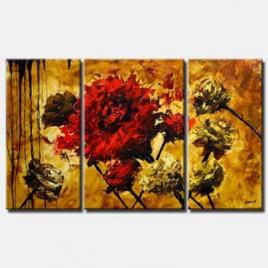 triptych painting of the best flower
