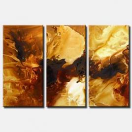 triptych sandy brown abstract