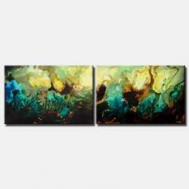 diptych turquoise modern decor
