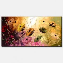 abstract flowers large painting colourful garden