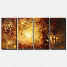 multi panel canvas landscape forest trees monochromatic