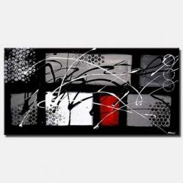 black gray red abstract painting modern