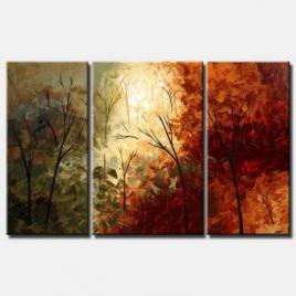 triptych summer forest trees art