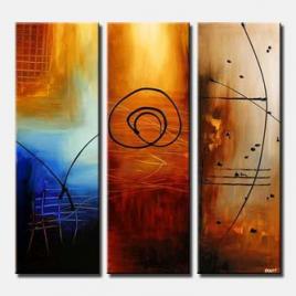 three wishes abstract painting triptych 
