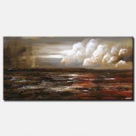 brown abstract landscape painting decor