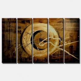 large vertical abstract painting multi panel