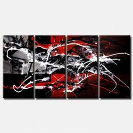 red white black original art splash multi panel