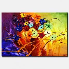 abstract landscape painting colorful floral