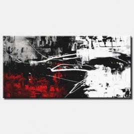 red white black modern painting abstract