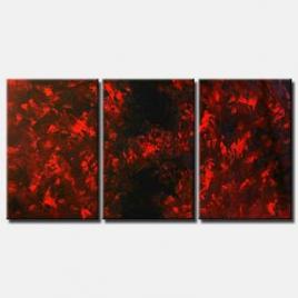 multi panel canvas red abstract triptych