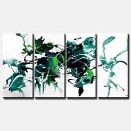 green on white background modern painting