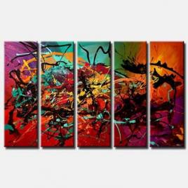 large colorful splash painting multi panel