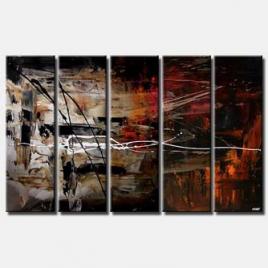 large modern abstract painting multi panel