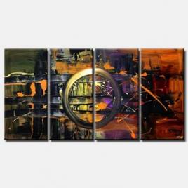 large abstract contemporary painting multi panel