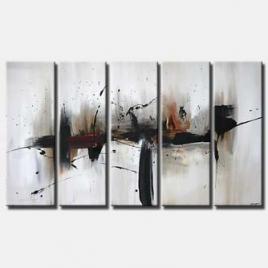 large white and black abstract painting