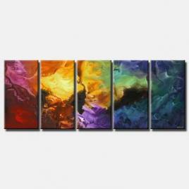 colorful painting multi panel soft