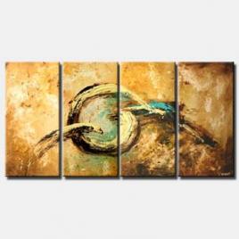 large rusty abstract painting multi panel