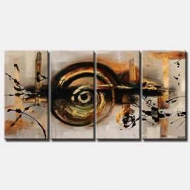 large brown abstract painting multi panel
