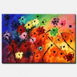 colorful flowers abstract painting floral