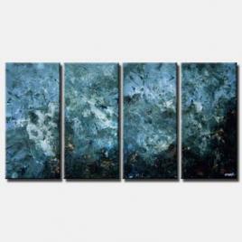blue art multi panel galaxy decor