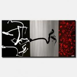black gray red abstract art home decor